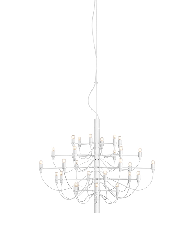 2097/30 kroonluchter LED met heldere lampen, mat wit